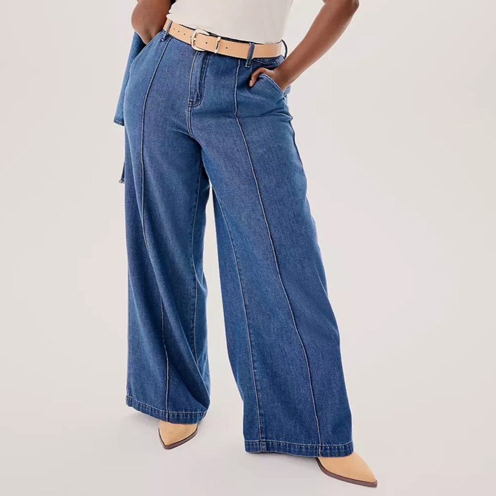 NWT LANE BRYANT WIDE LEG TROUSER JEAN 16